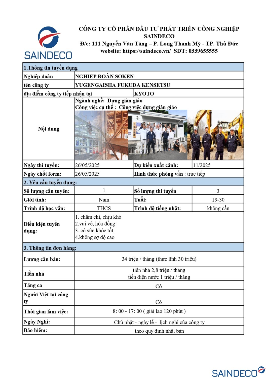 THÔNG TIN ĐƠN HÀNG CTY FUKUDA KENSETSU page 0001