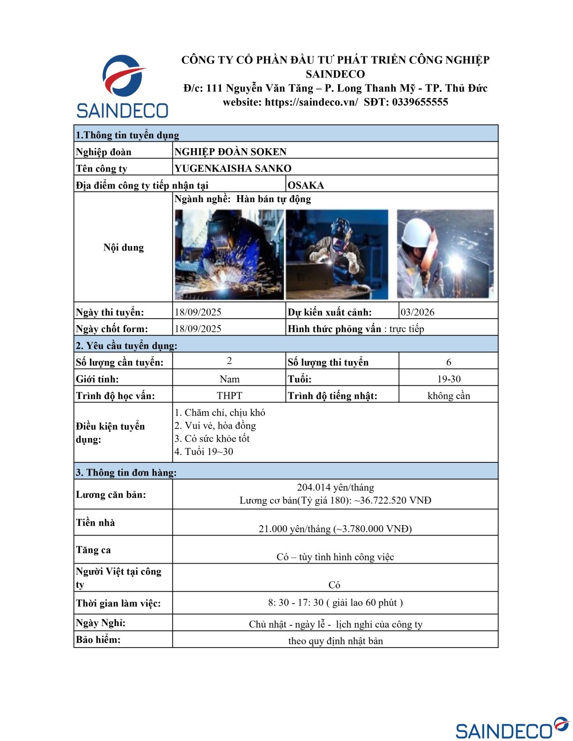 THÔNG TIN ĐƠN HÀNG CTY KABUSHIKIGAISHA SANKO page 0001