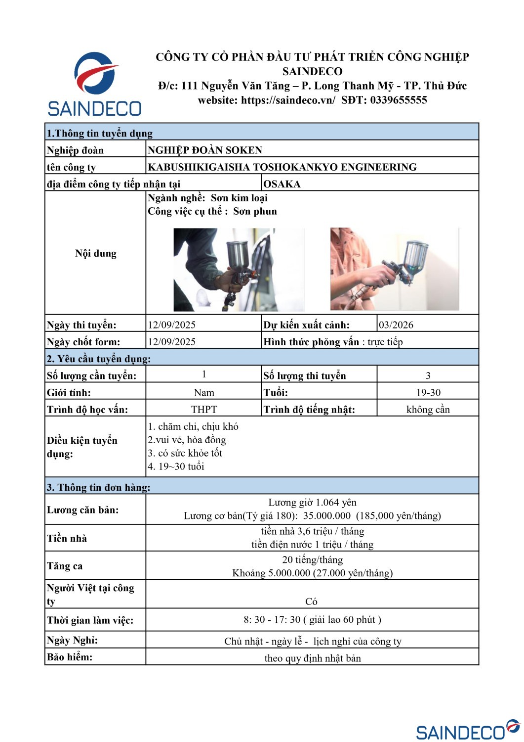 THÔNG TIN ĐƠN HÀNG CTY KABUSHIKIGAISHA TOSHOKANKYO ENGINEERING page 0001