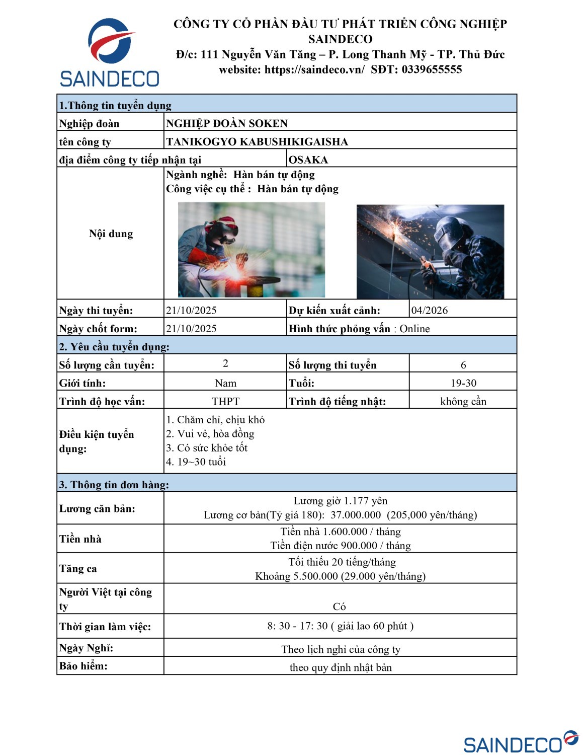 THÔNG TIN ĐƠN HÀNG TANI KOGYO page 0001